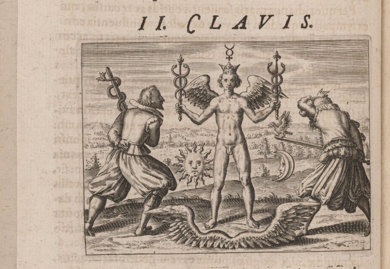 Illustration til Tripus Avrevs, det vil sige tre afhandlinger af udvalgte kemikere.., 1618 af Theodore de Bry