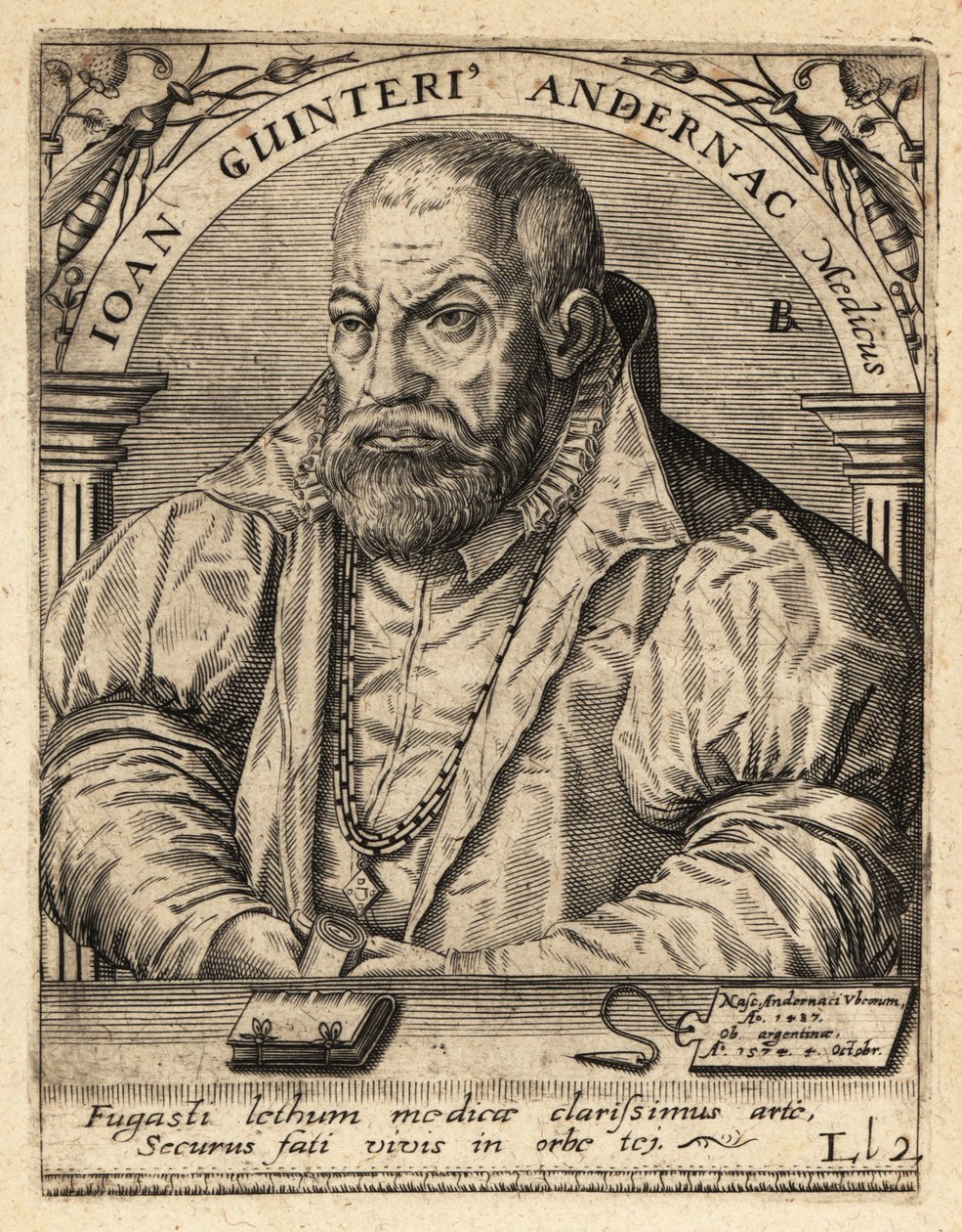 Johann Winter von Andernach, tysk læge af Theodore de Bry
