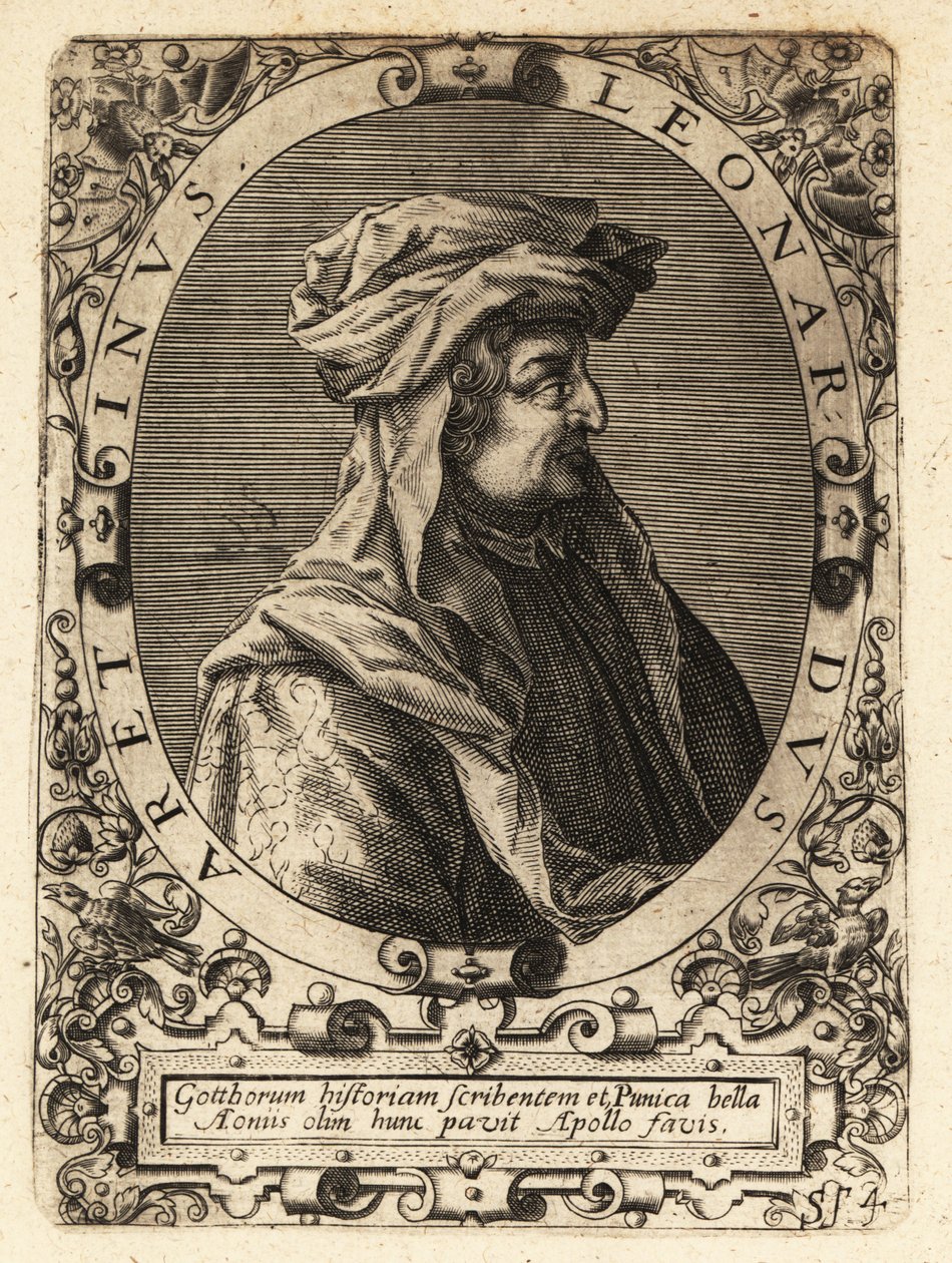 Leonardo Bruni, italiensk humanist, historiker og statsmand. af Theodore de Bry