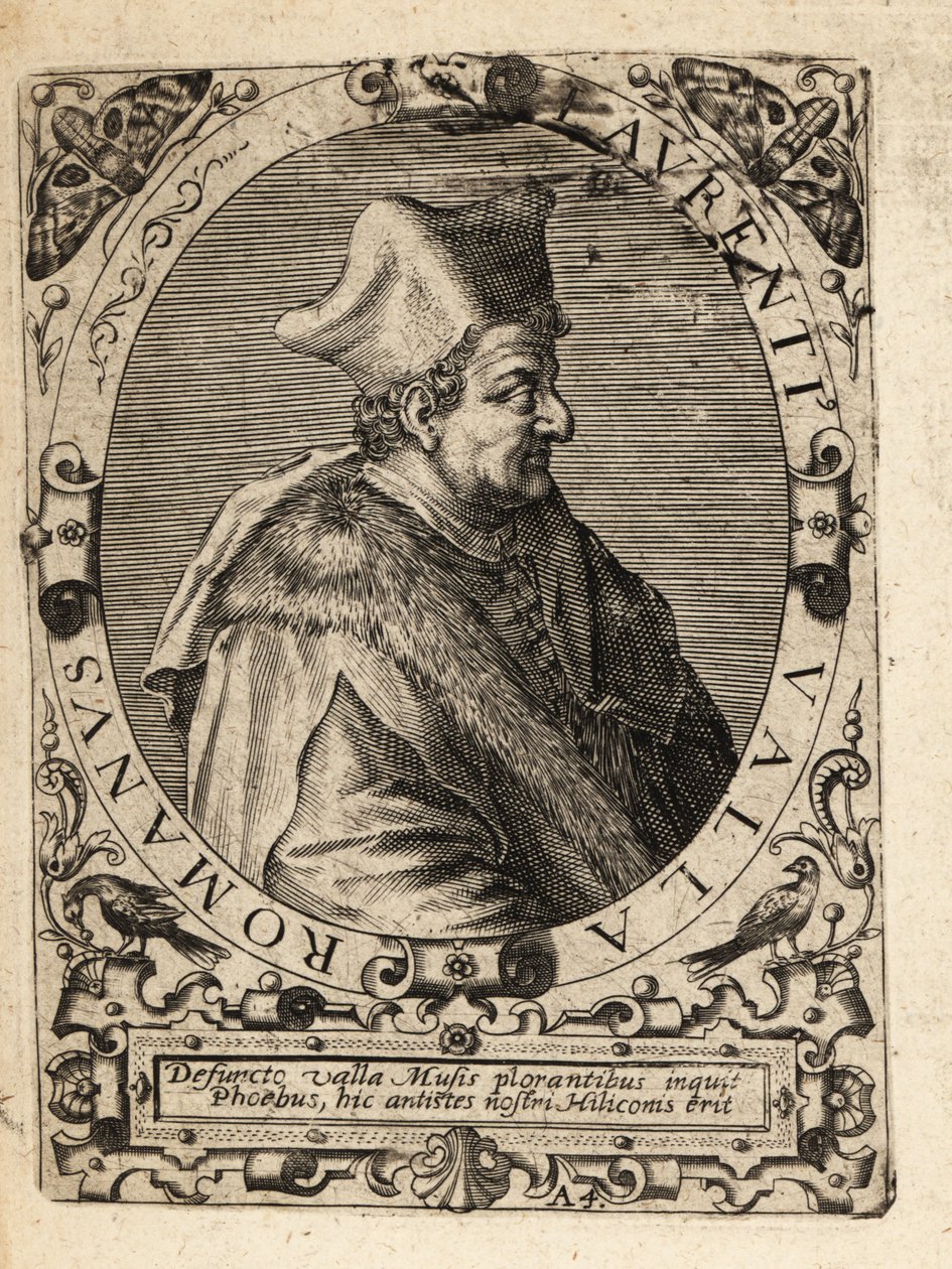 Lorenzo Valla, c1407-1457, italiensk humanist. af Theodore de Bry