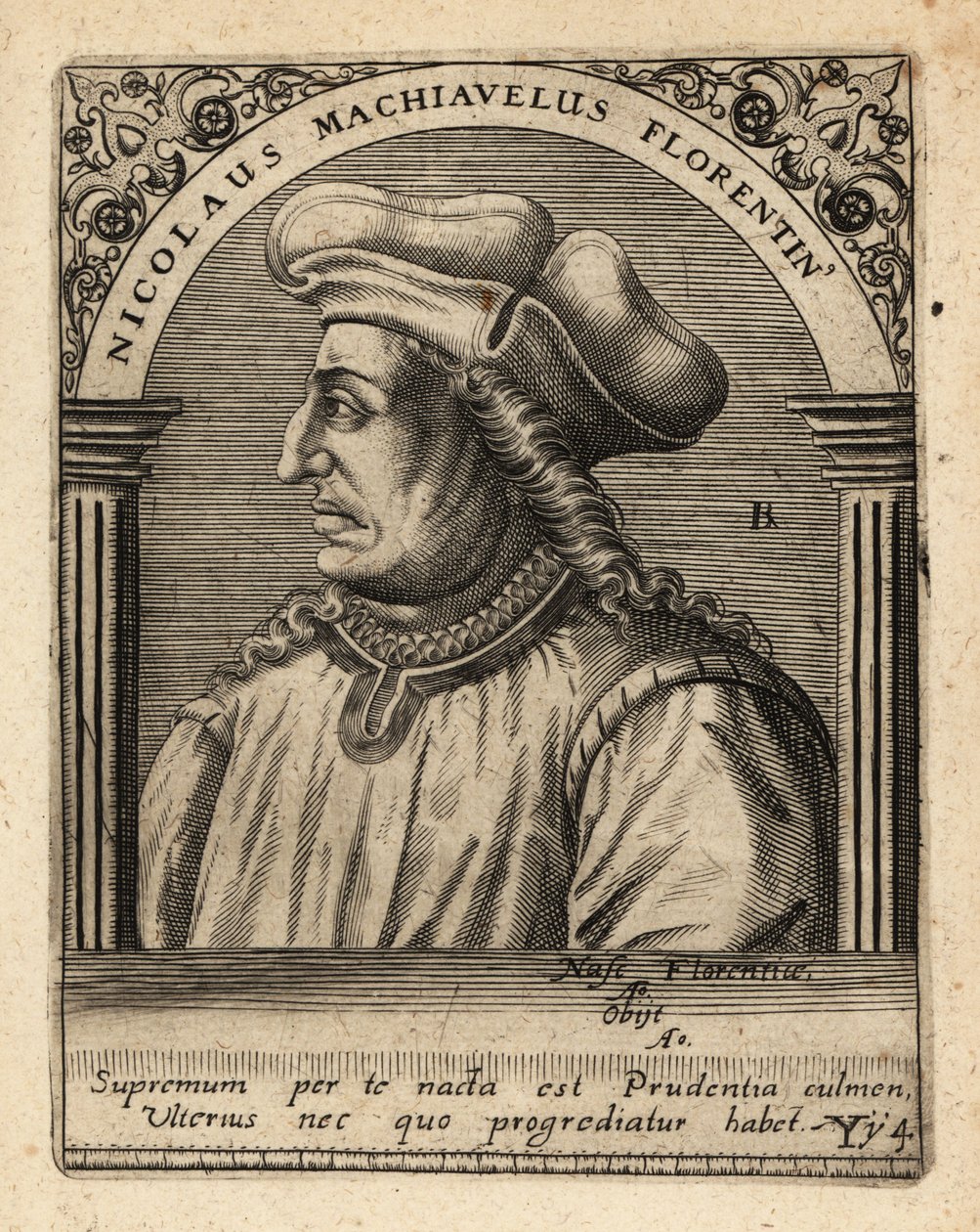 Machiavelli, italiensk diplomat. af Theodore de Bry