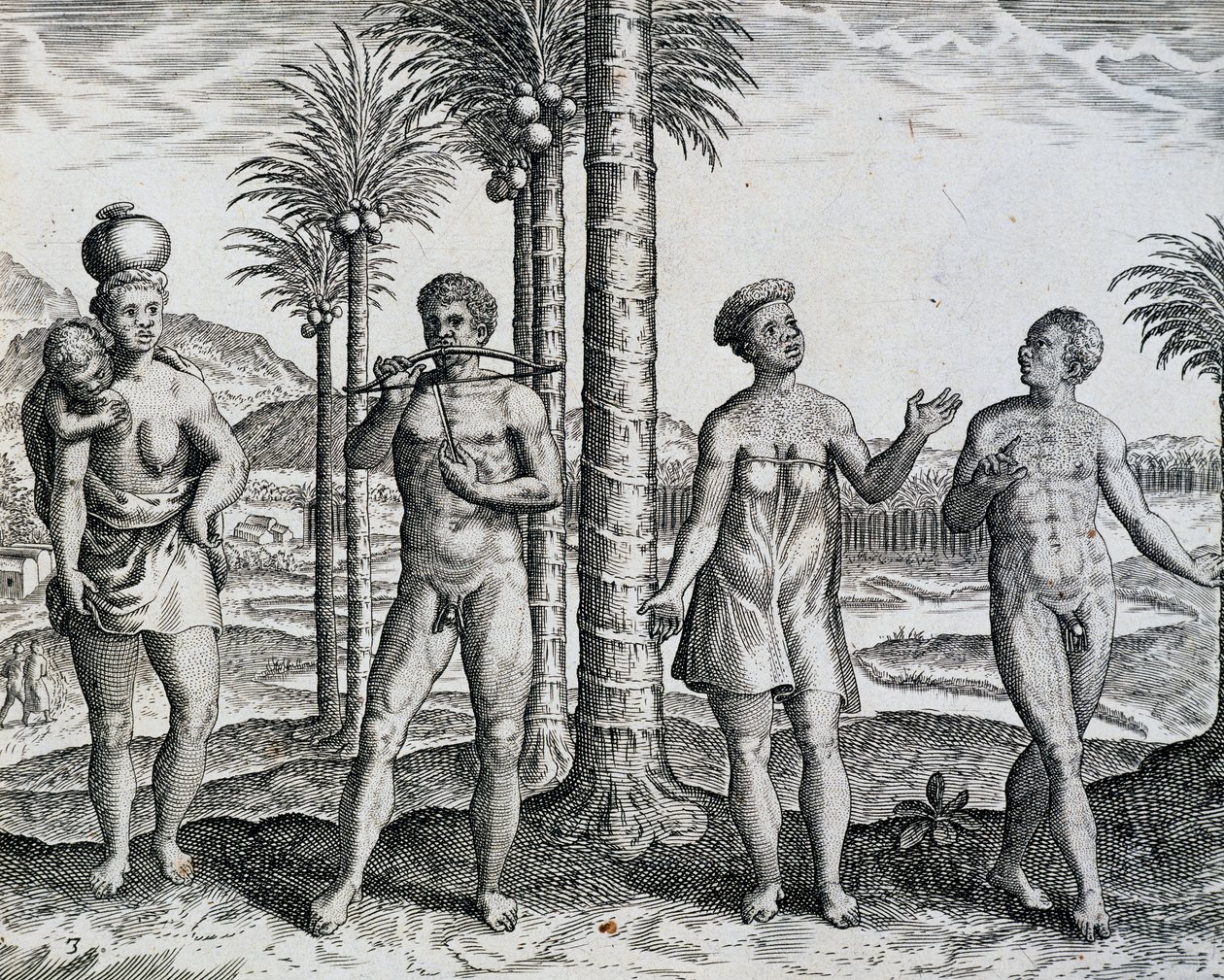 Indfødte Etiopien, fra arbejde India Orientalis gravering af Theodor de Bry (1528-1598), Afrika af Theodore de Bry