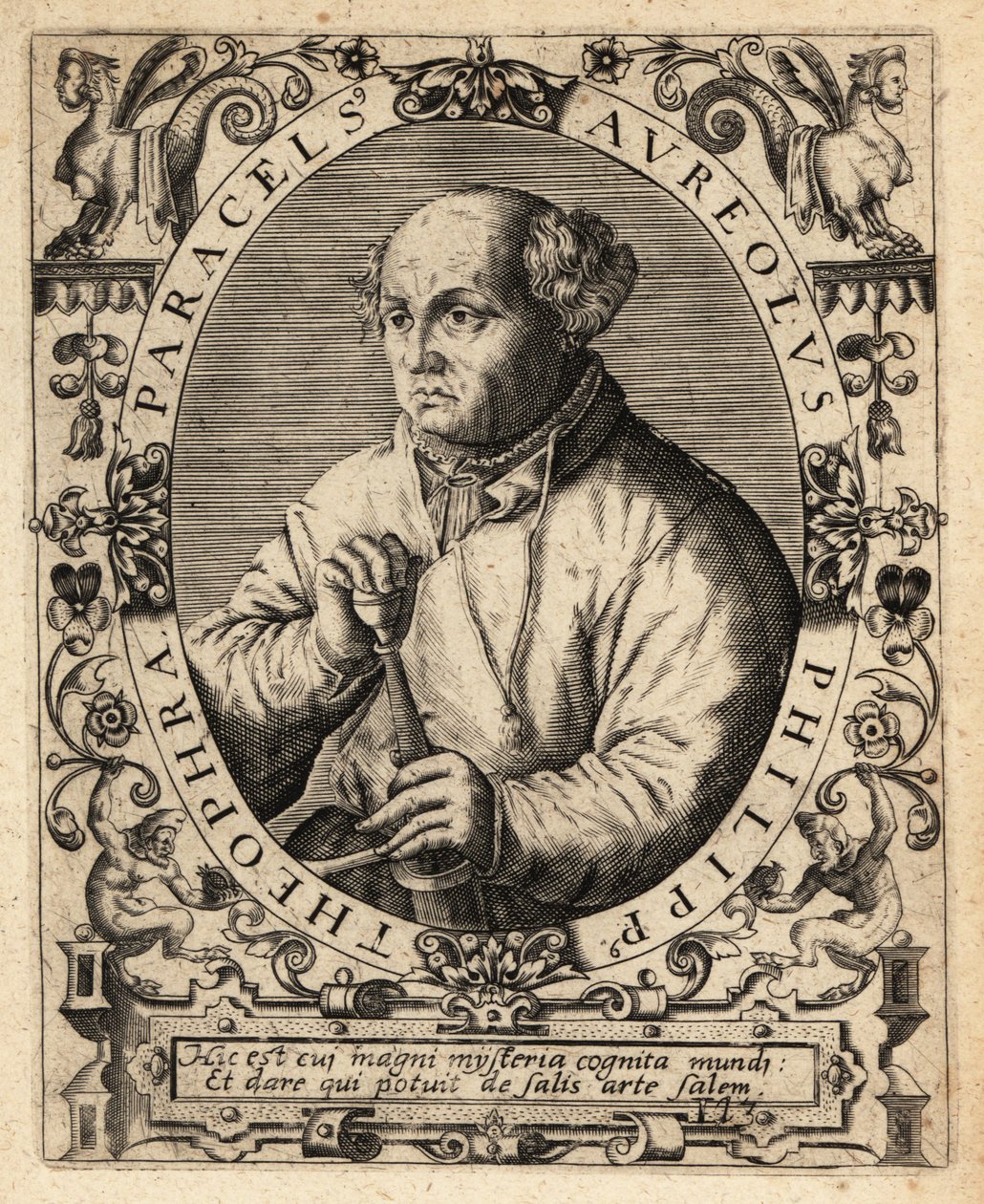 Paracelsus, schweizisk læge, alkymist og astrolog af Theodore de Bry