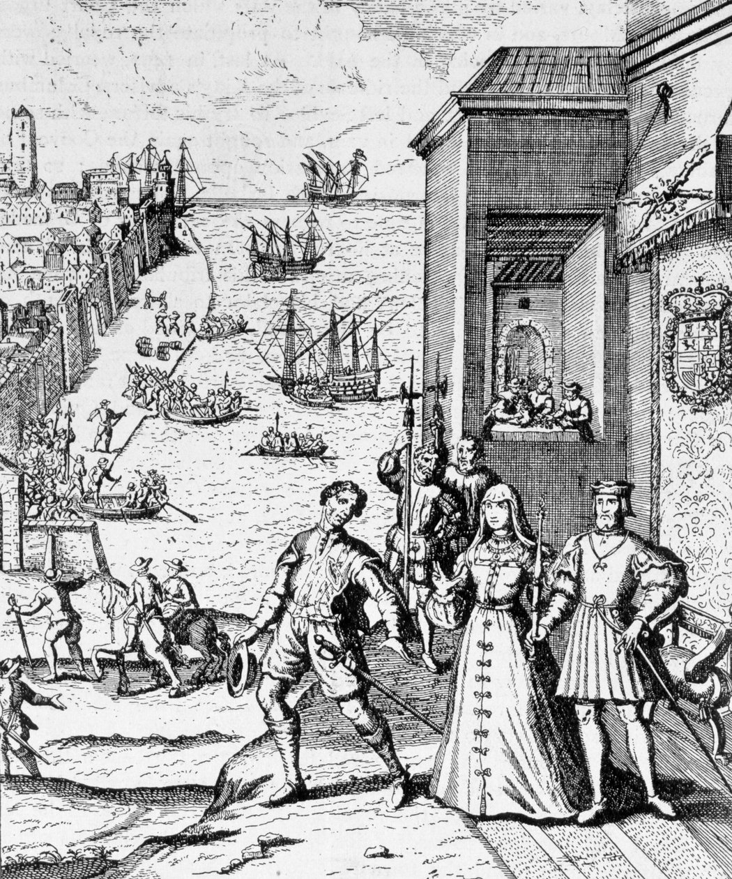 Afsked med Columbus med Ferdinand og Isabella, fra 