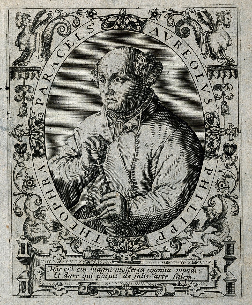 Philippus Theophrastus Aureolus Bombastus von Hohenheim Paracelsus, 1645. af Theodore de Bry
