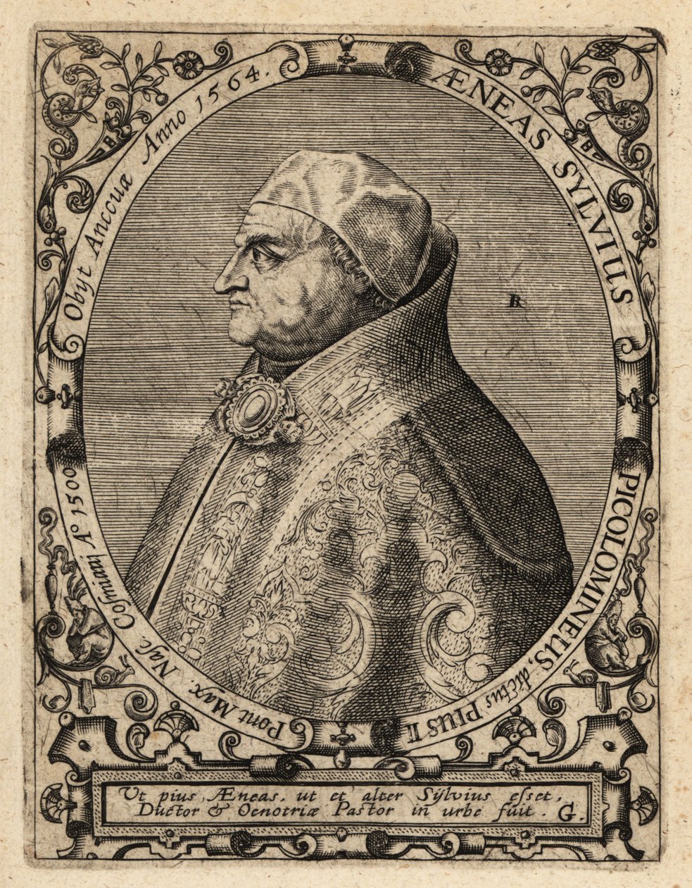 Pave Pius II af Theodore de Bry