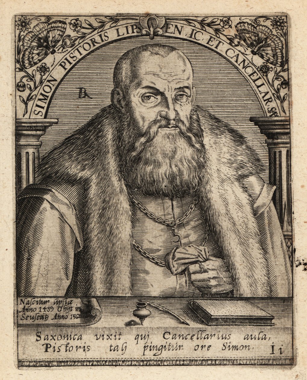 Simon Pistoris den Yngre, tysk jurist. af Theodore de Bry
