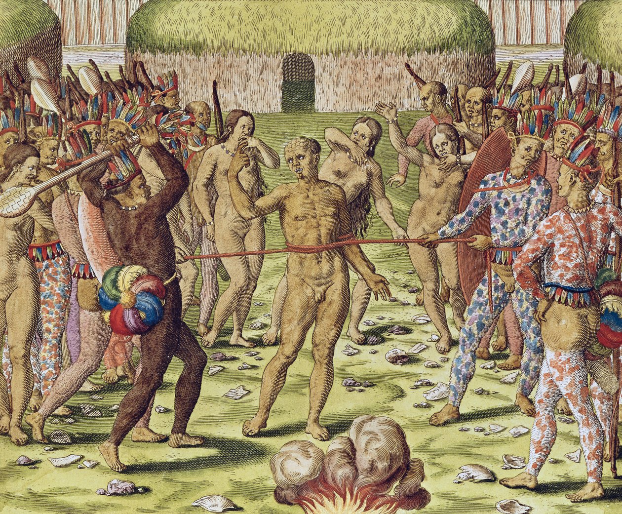The Execution of an Enemy by the Topinambous Indians, 1562 af Theodore de Bry