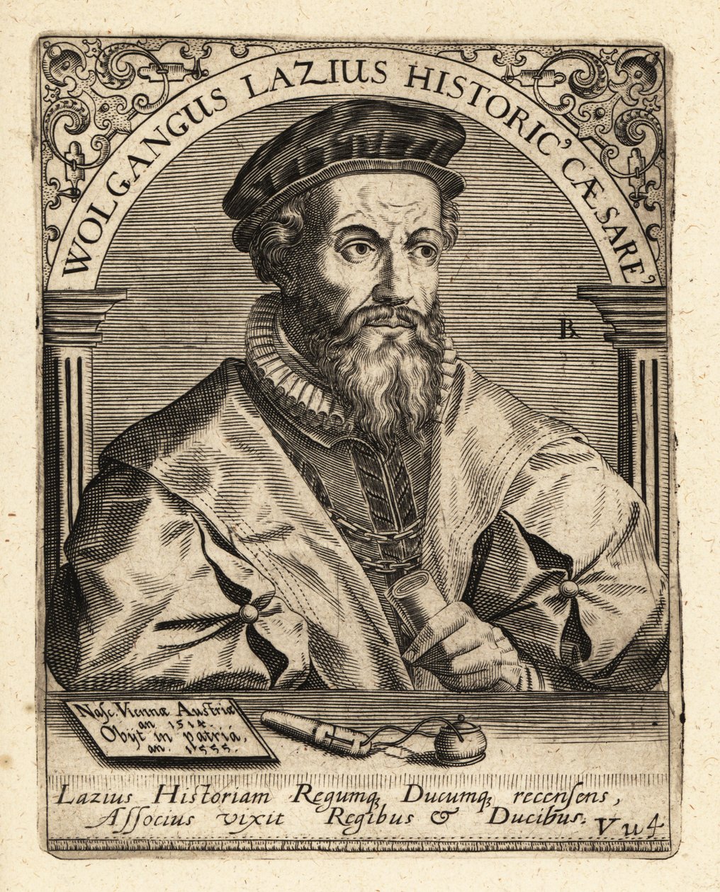 Wolfgang Laz, østrigsk kartograf og historiker. af Theodore de Bry