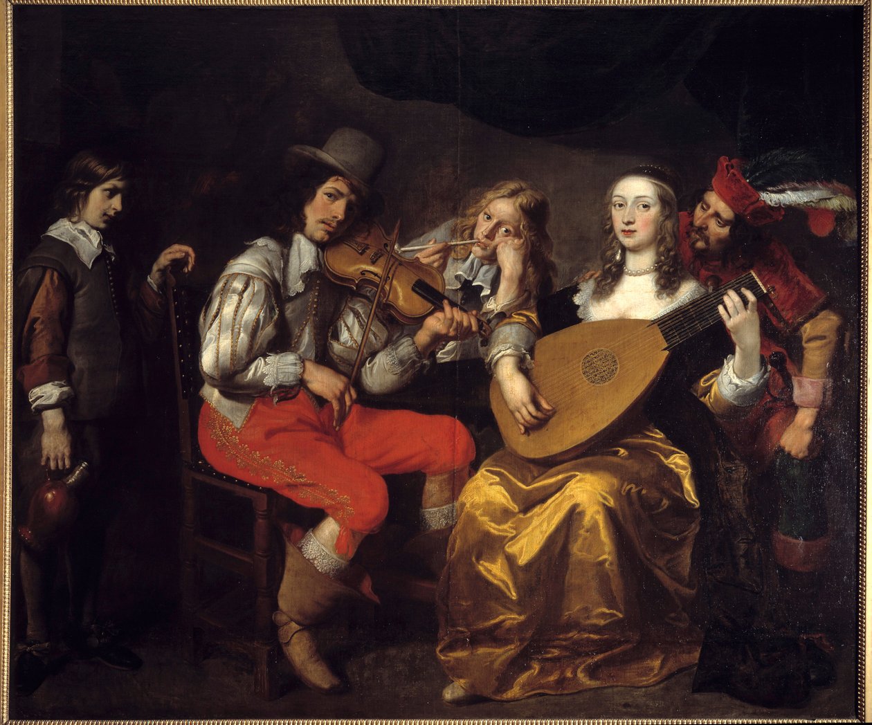 En koncert i 1650 (Holland). Maleri af Van Thulden (1606-1669) Ec. Flam. af Theodore van Thulden