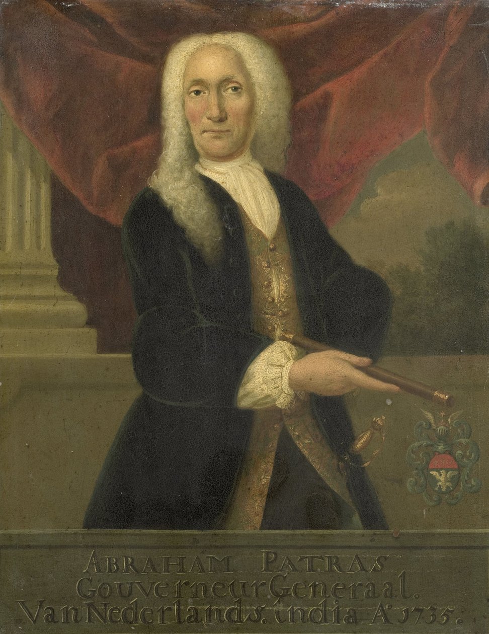 Portræt af Abraham Patras, generalguvernør for det hollandske ostindiske kompagni af Theodorus Justinus Rheen