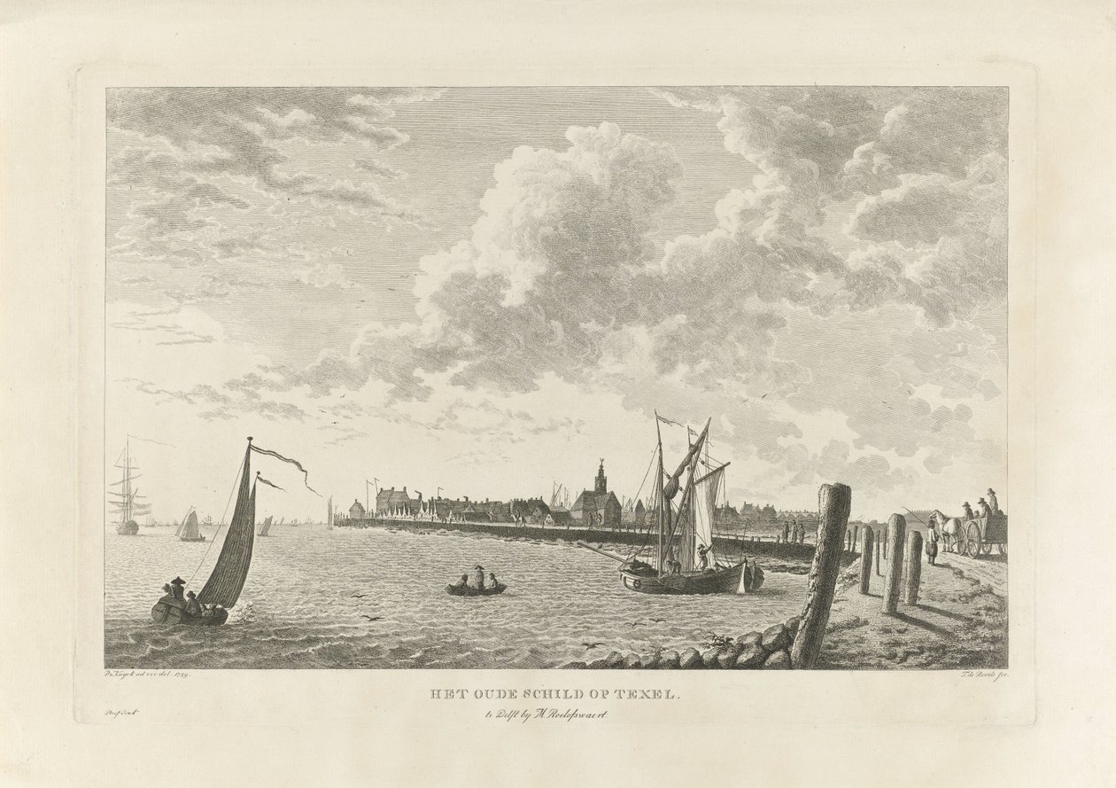 Udsigt over Oudeschild på Texel Det gamle skjold på Texel (titel på objekt) af Theodorus de Roode
