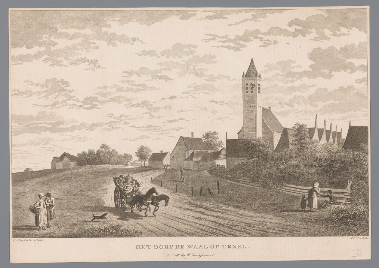 Udsigt over landsbyen De Waal på Texel Landsbyen De Waal på Texel (titel på objekt) af Theodorus de Roode