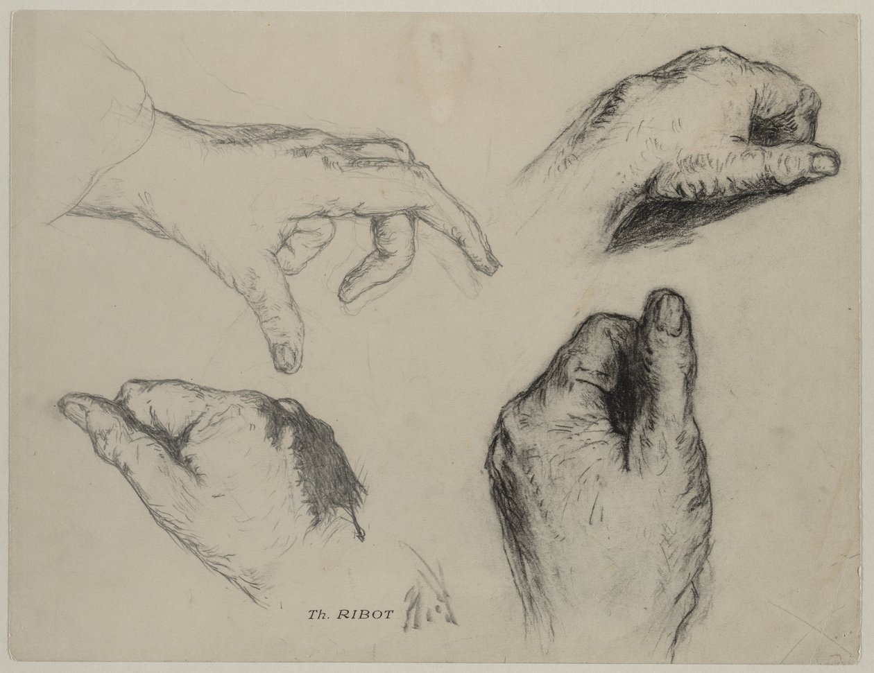 Study of Hands (recto) af Theodule Ribot