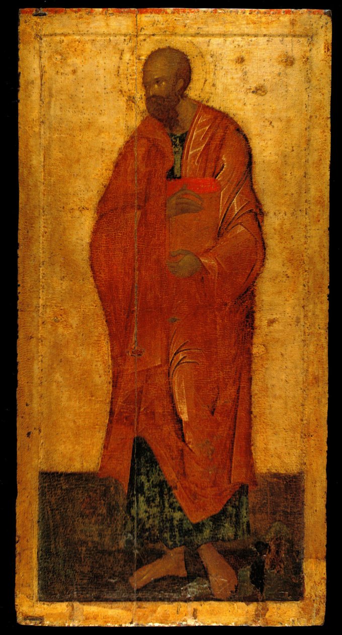 Apostlen Paulus. Ikon fra Deesis Iconostasis, sidste fjerdedel af det 14. århundrede af Theophanes the Greek