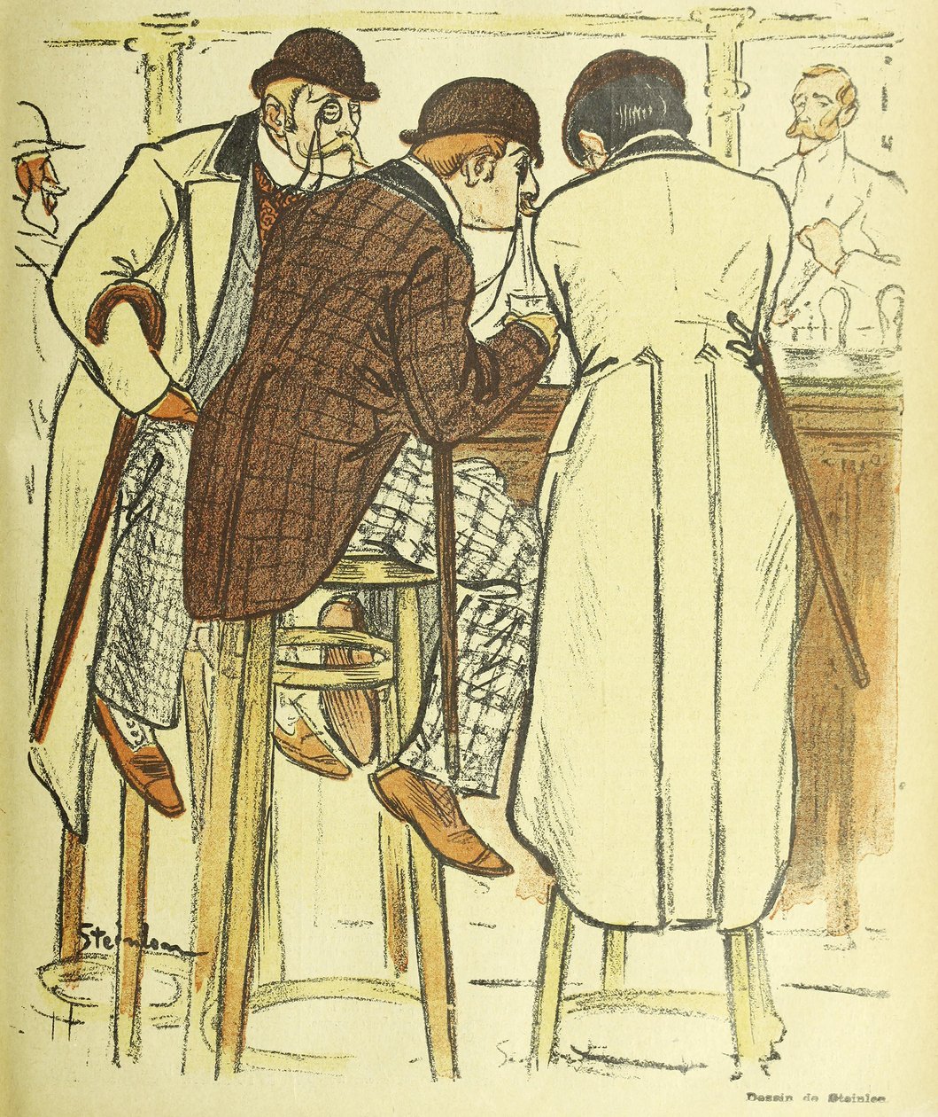 I baren, fra Gil Blas Illustre, pub. 1899 af Théophile Alexandre Steinlen