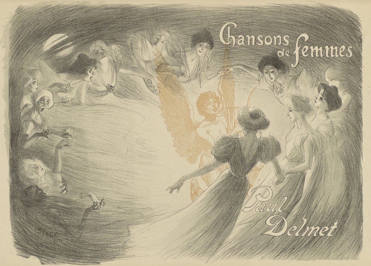Omslag fra bogen Chansons de femmes, 1897 (overførselslitografi på vævet papir) af Théophile Alexandre Steinlen