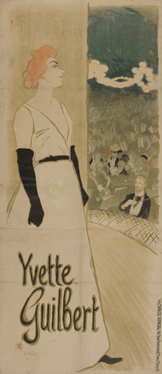 Yvette Guilbert ambassadører, 1894 af Théophile Alexandre Steinlen