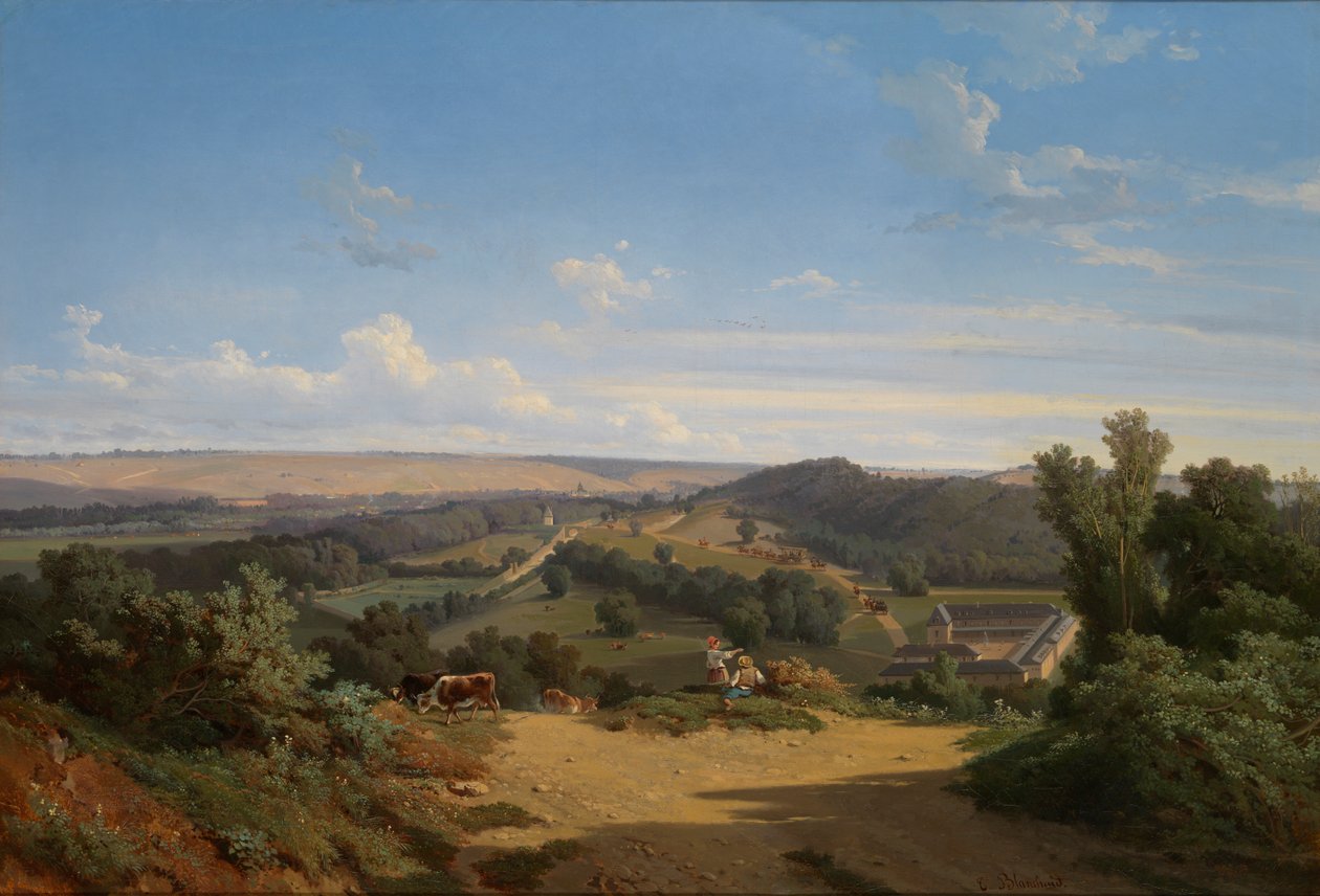 Ankomst til den nye park, Chateau deu, 1846 af Theophile Blanchard