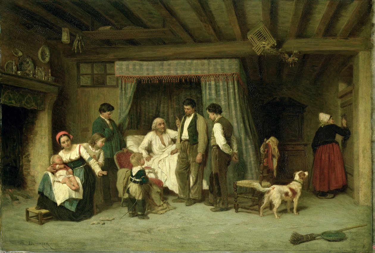 The Final Warning, 1886 (olie på mahognipanel) af Theophile Emmanuel Duverger
