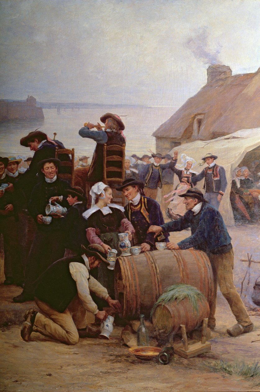 Benådningen i Bretagne (detaljer) (se også 164315, 164317) af Theophile Louis Deyrolle