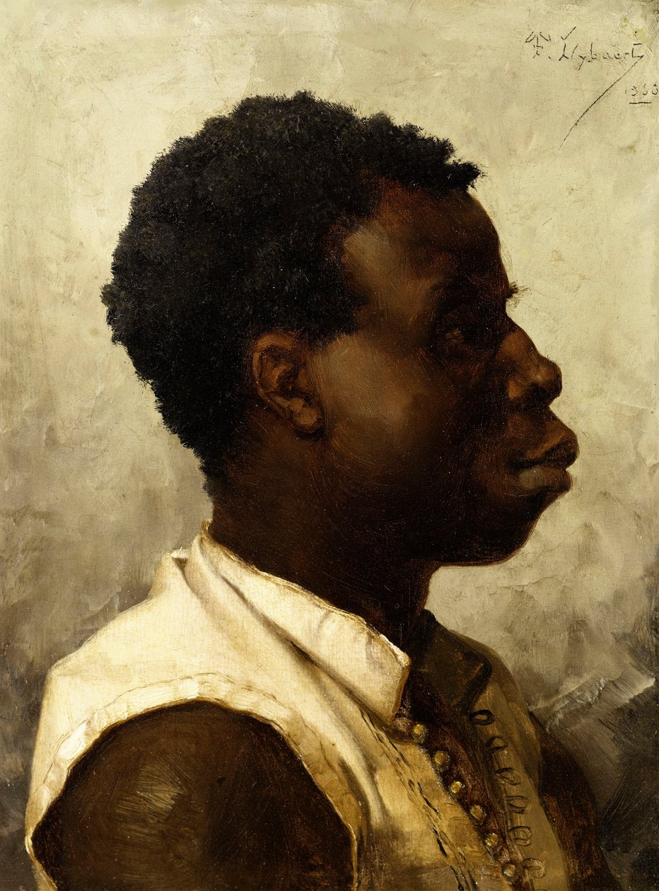 Portræt af en ung afrikaner, 1883 af Theophile Marie Francois Lybaert