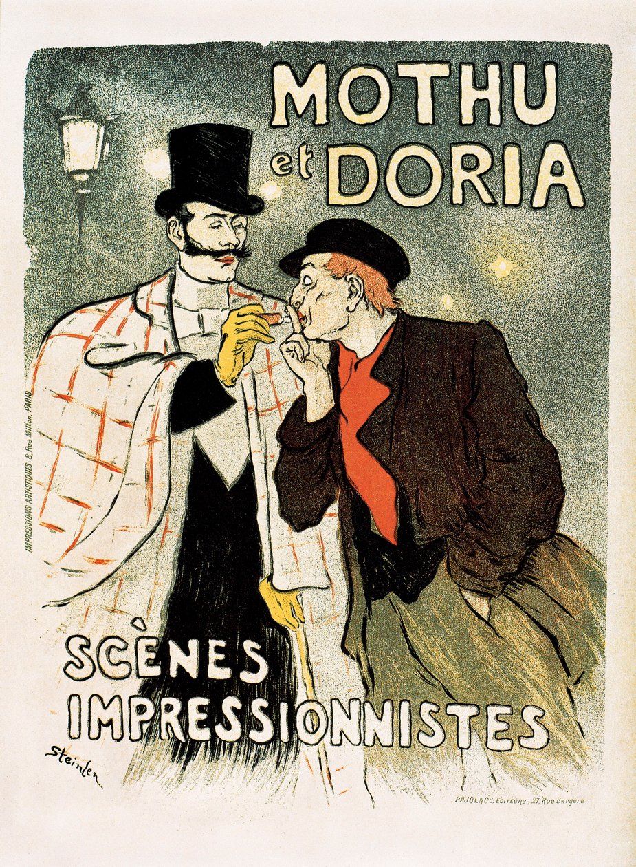 Annonceplakat for sangerne Mothu et Doria af Théophile Alexandre Steinlen