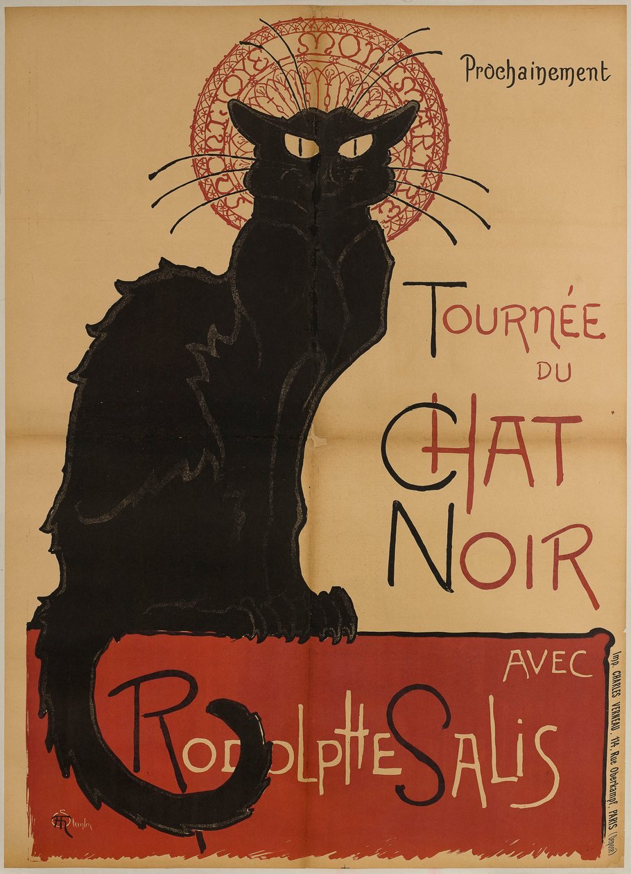 Reklameplakat for Cabaret du Chat Noir-turen af Théophile Alexandre Steinlen