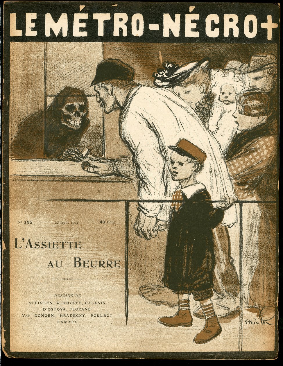 Cover af "" The Butter Plate"", nummer 125, Satirique en Colours af Théophile Alexandre Steinlen