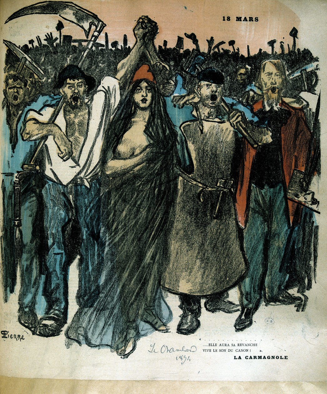 La Carmagnole - i "Le Chambard" (allegori over republikken) af Théophile Alexandre Steinlen