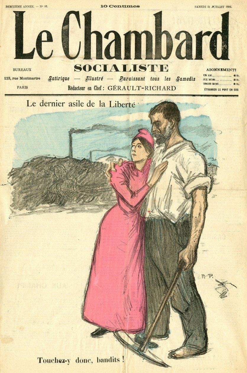 Den socialistiske Chambard, nummer 32, Satirisk i farver af Théophile Alexandre Steinlen