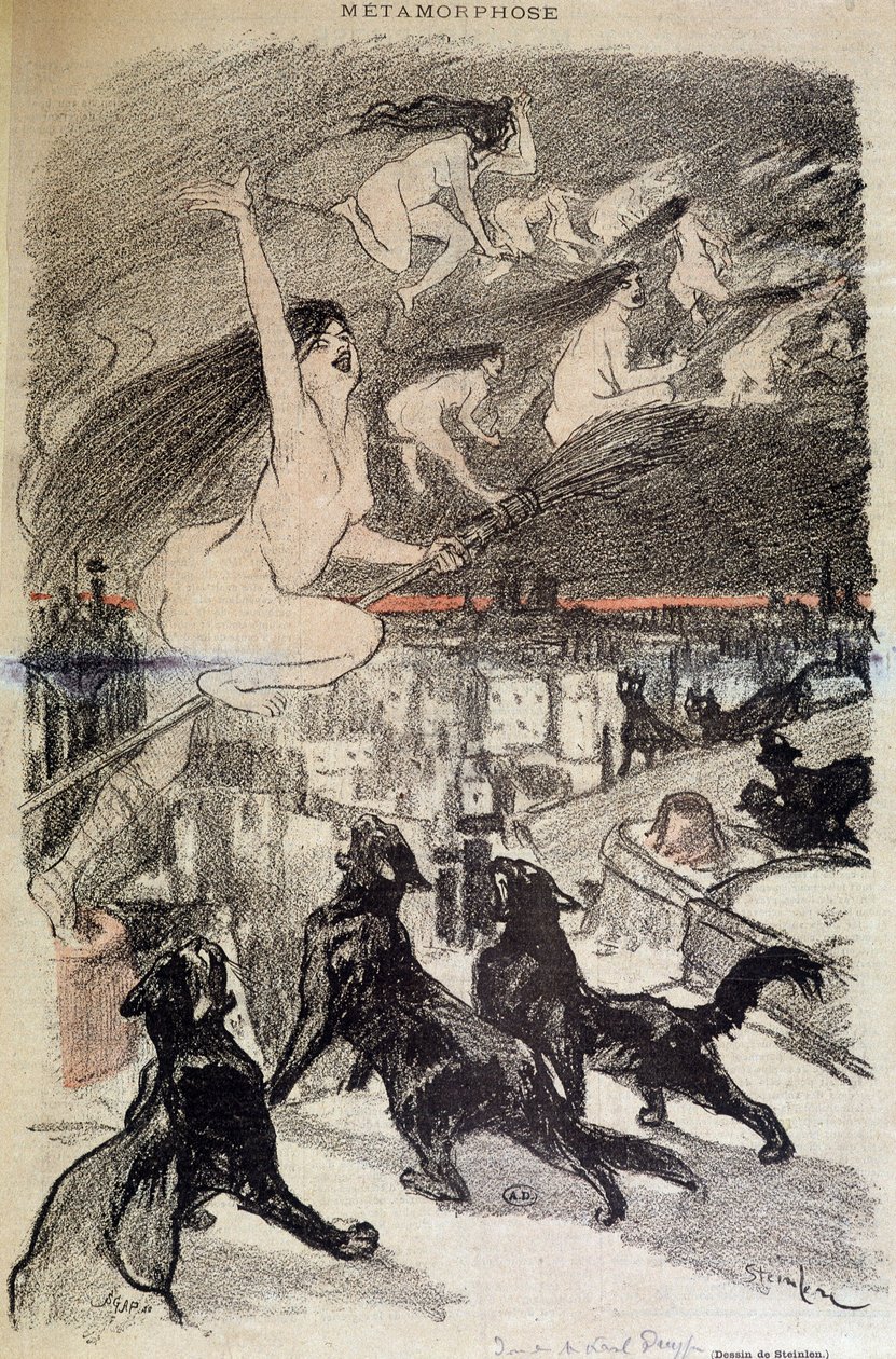 Metamorfose af katte til hekse - af Steinlen af Théophile Alexandre Steinlen