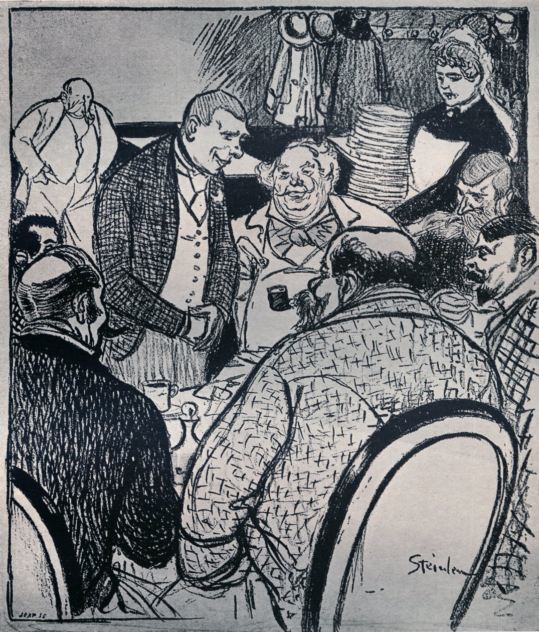 Paris Café-scene af Théophile Steinlen af Théophile Alexandre Steinlen
