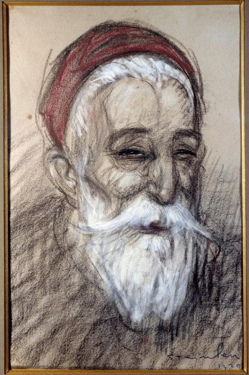 Portræt af den franske politiker Anatole France (1844-1924) Kridttegning af Theophile Alexandre Steinlen (1859-1923) 1920 Vernon, Musee Poulain af Théophile Alexandre Steinlen