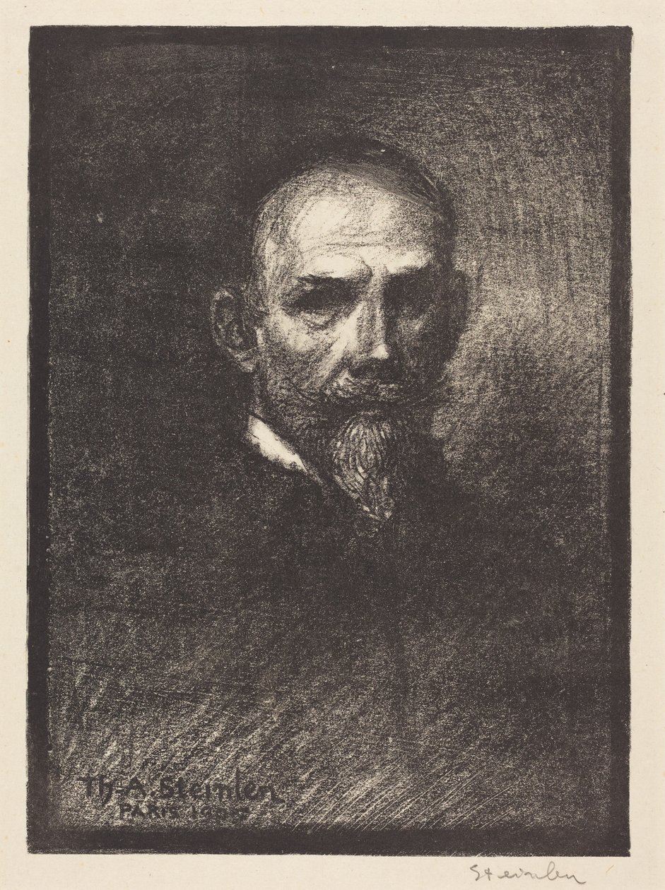 Selvportræt (Steinlen set forfra, hovedet lige) af Théophile Alexandre Steinlen