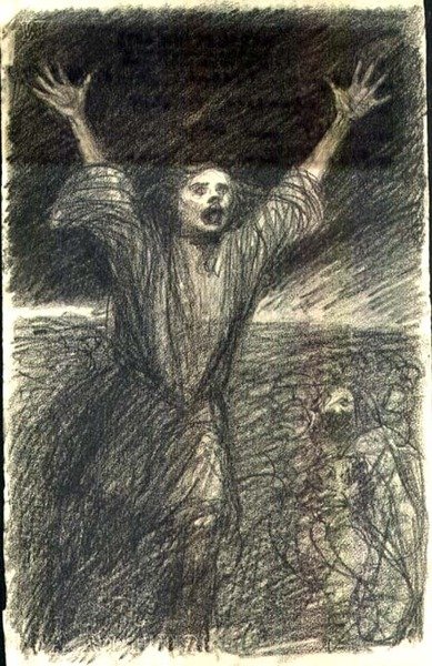 Socialistisk uro (Le Chambard Socialiste), ca. 1894 (blyant) af Théophile Alexandre Steinlen