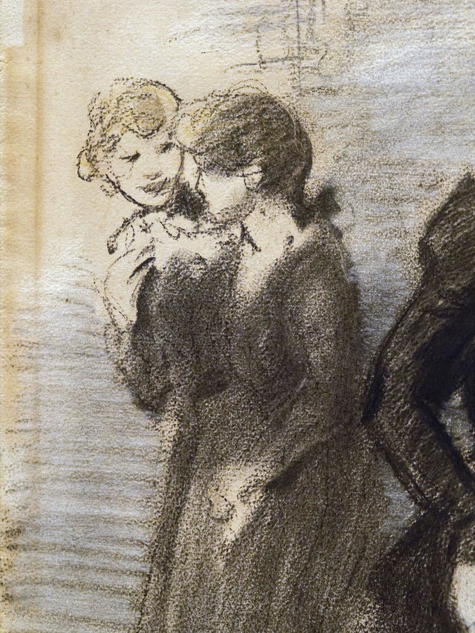 Midinetternes udgang (detalje) (før 1907). Theophile Alexandre Steinlen (1859-1923). Kul og pastel på papir. Musee des Beaux-Arts de la Ville de Paris, PeuPalais. af Théophile Alexandre Steinlen
