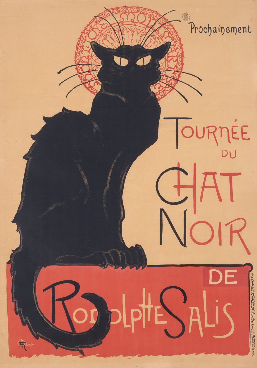 Chat Noirs turné af Théophile Alexandre Steinlen