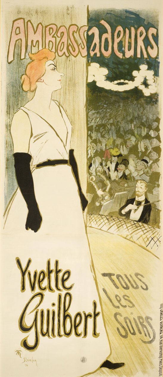 Yvette Guilbert af Théophile Alexandre Steinlen