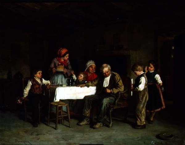 En overraskelsesfest (panel) af Theophile Emmanuel Duverger