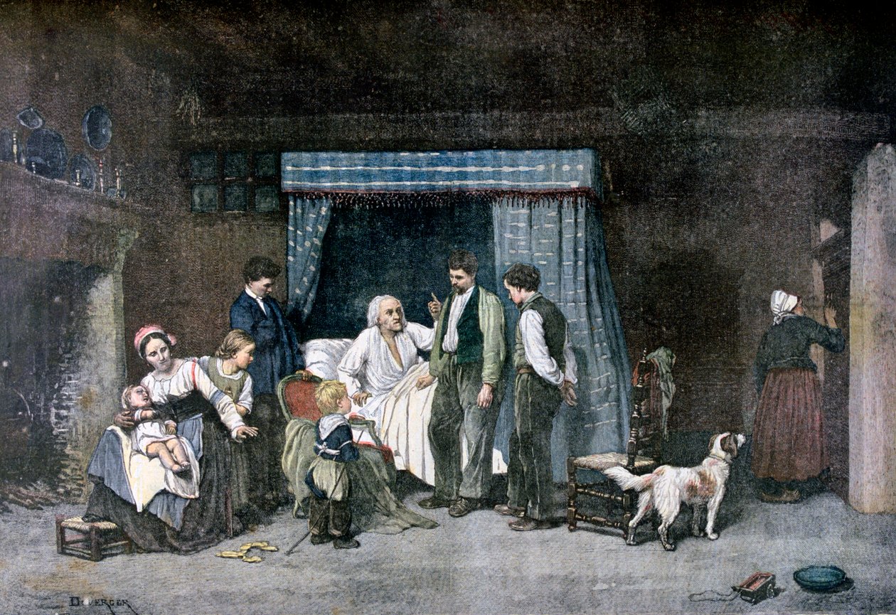 Arbejderen og hans børn, 1892 af Theophile Emmanuel Duverger