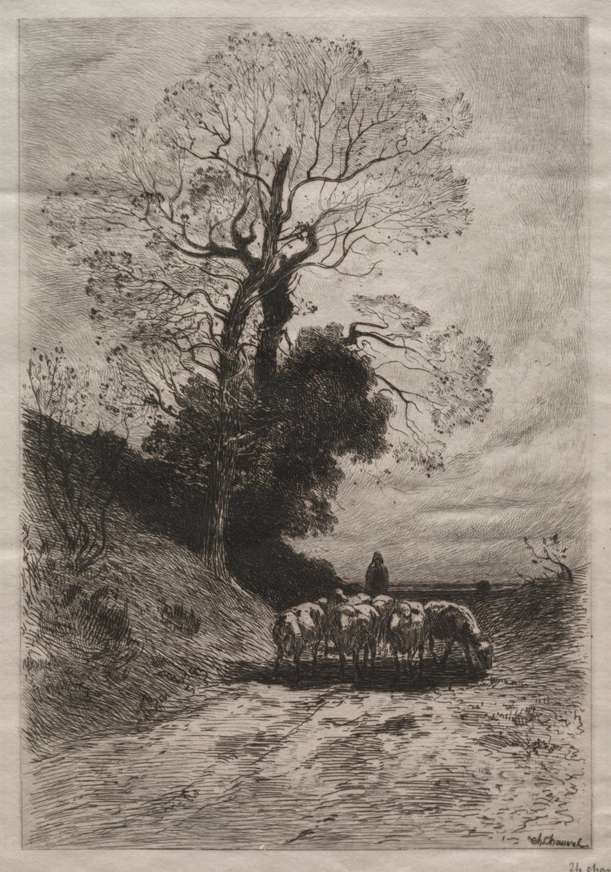 Flokkens tilbagevenden, c. 1870. af Theophile Narcisse Chauvel