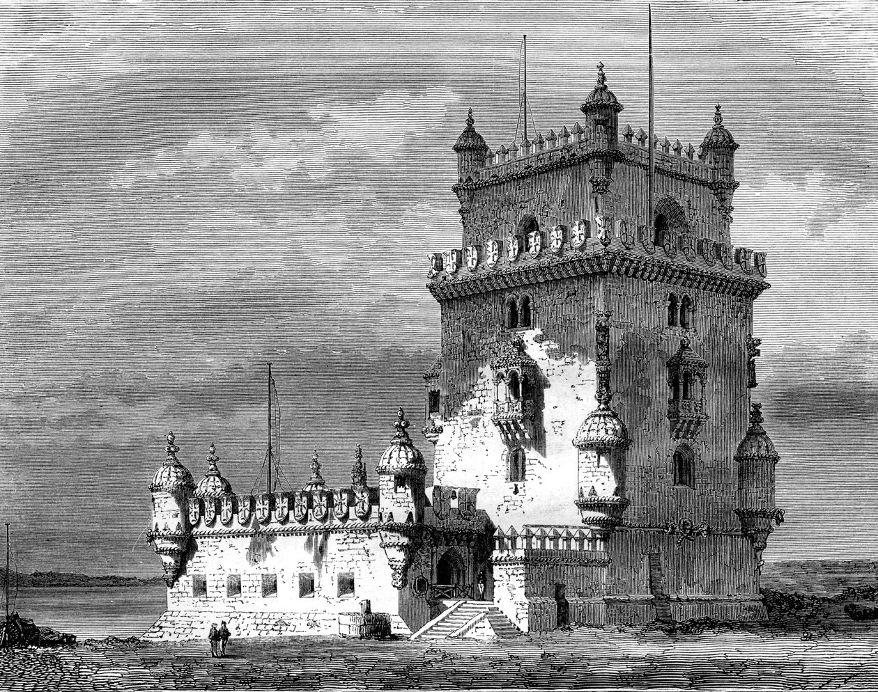Belém Tower, Lissabon, Portugal, 1800-tallet. af Therond