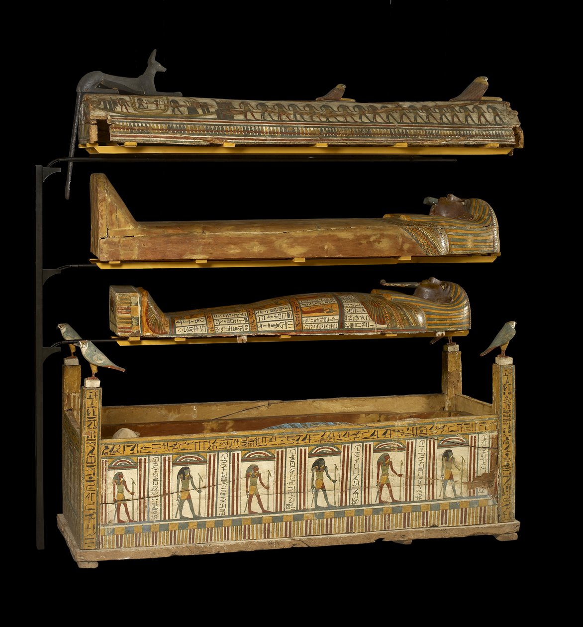 Djeddjehutefankh, komplet mumie i indre kiste af træ og ben af Third Intermediate Period Egyptian