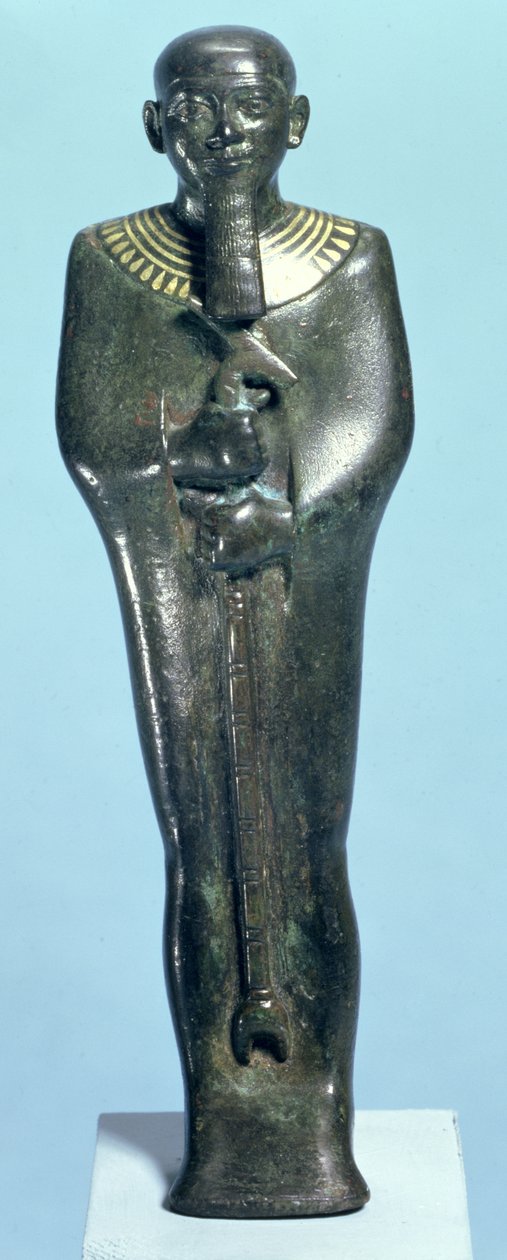 Figur af guden Ptah (kobberlegering indlagt med guld) af Third Intermediate Period Egyptian