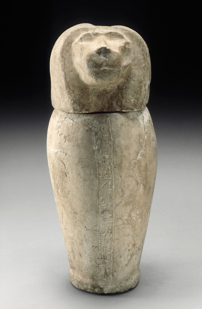 Canopic Krukke med Cynocephalous Head (kalksten) af Third Intermediate Period Egyptian
