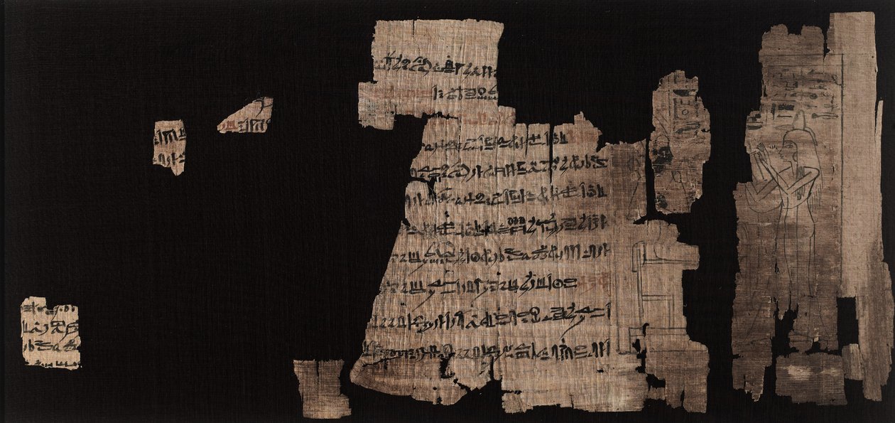 Ark med hieratisk indskrift om Neskhonsu, sangeren af den store gud Amun af Third Intermediate Period Egyptian