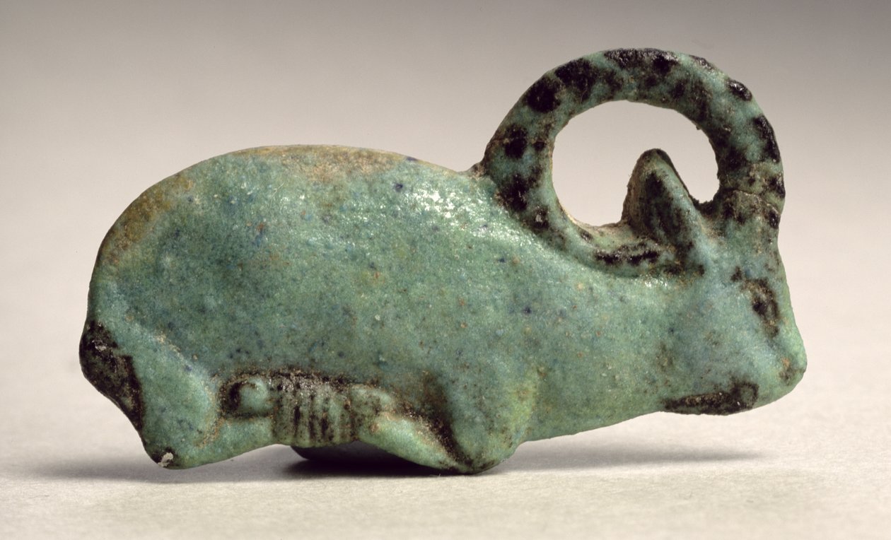 Trussed ibex foundation deposit (fajance) af Third Intermediate Period Egyptian