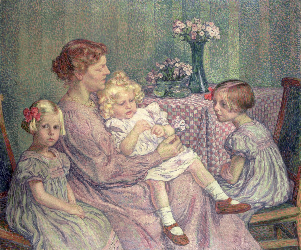 Madame van de Velde og hendes børn, 1903 af Théo van Rysselberghe