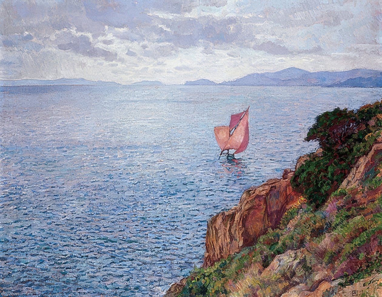 Den røde sejl. 1910 af Théo van Rysselberghe